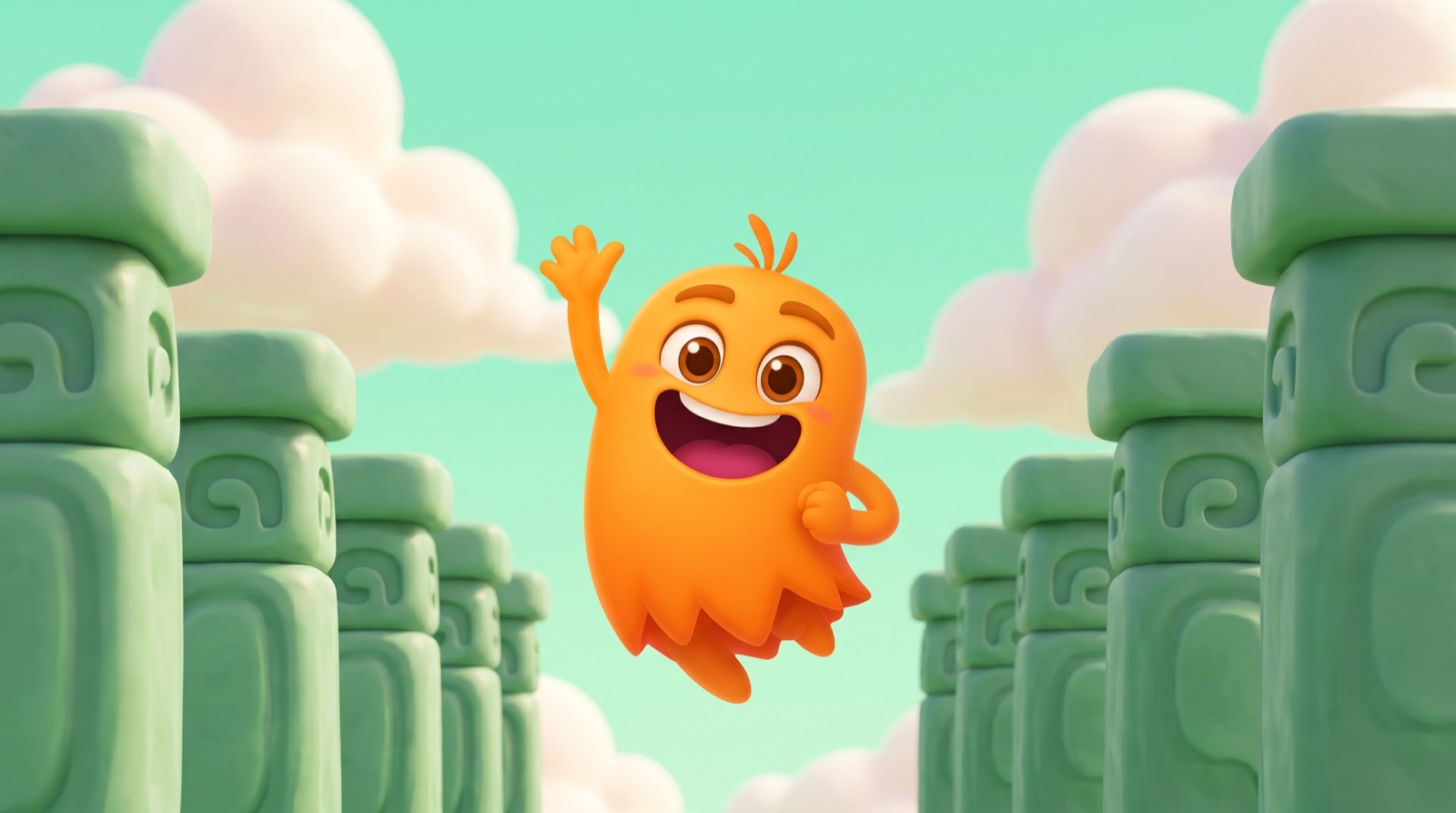 Ilustracja świata gry Flappy Duszek